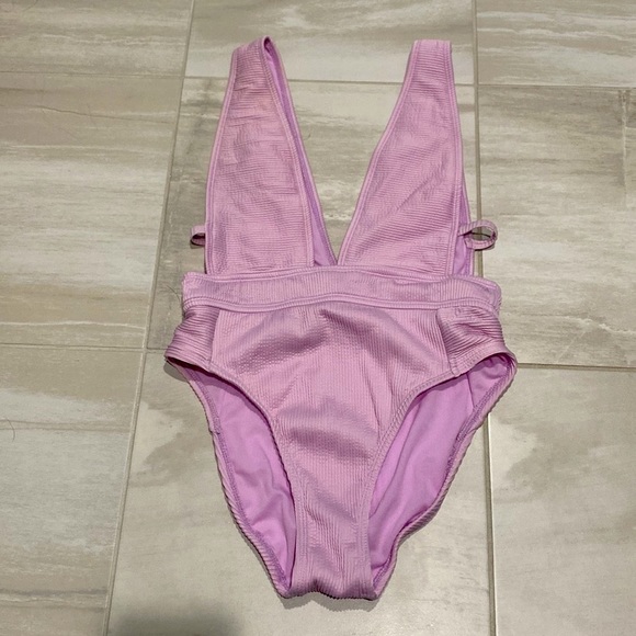 THE BIKINI LAB | Purple Ribbed One Piece - Picture 7 of 8